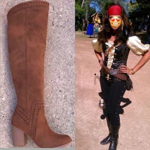 👻 Halloween Costume Tall Brown Black Heel Boots Boutique